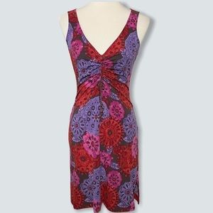 BCBG multi stretch jersey dress ruched fro…